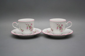 Kaffeetasse 0,18l und Untertasse Ofelie Rosarote Rosen RL