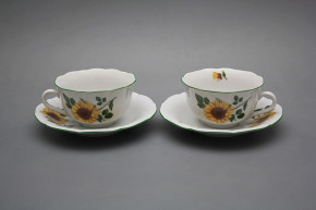 Tasse und Untertasse C1ZC1 Rokoko Sonnenblumen ZL