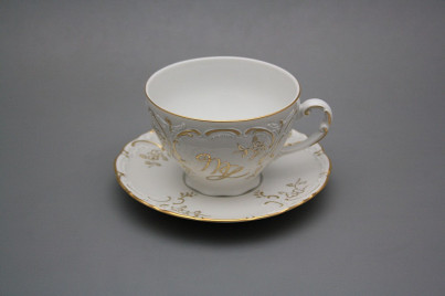 Teetasse 0,17l und Untertasse Opera Monogramm Gold č.1