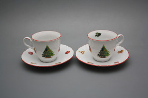 Kaffeetasse 0,18l und Untertasse Ofelie Christmas Tree CL