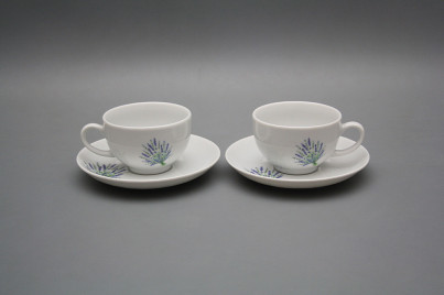 Tasse niedrig 0,09l und Untertasse Leon Lavendel BB č.1