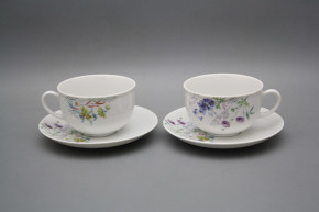 Tasse niedrig 0,2l und Untertasse Opal Blumenwiese Motiv D HBB