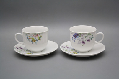 Tasse hoch 0,2l und Untertasse Opal Blumenwiese Motiv D HBB č.1