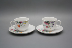 Tasse hoch 0,14l und Untertasse Opal Blumenwiese Motiv A HBB