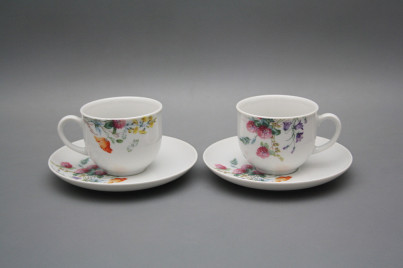 Tasse hoch 0,14l und Untertasse Opal Blumenwiese Motiv A HBB č.1