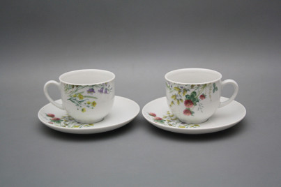 Tasse hoch 0,14l und Untertasse Opal Blumenwiese Motiv C HBB č.1