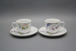 Tasse hoch 0,14l und Untertasse Opal Blumenwiese Motiv D HBB