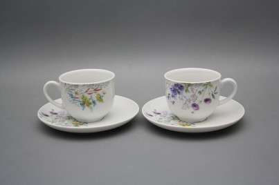 Tasse hoch 0,14l und Untertasse Opal Blumenwiese Motiv D HBB č.1