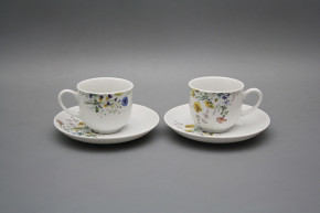 Tasse hoch 0,1l und Untertasse Opal Blumenwiese Motiv B HBB