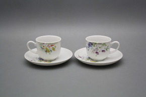 Tasse hoch 0,1l und Untertasse Opal Blumenwiese Motiv D HBB