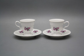 Tasse 0,07l und Untertasse Viola mit Schleife BB