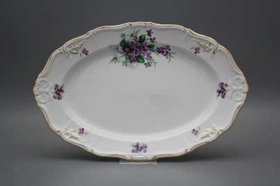 Oval 34cm Marie Louise Viola mit Schleife KGL LUX č.1