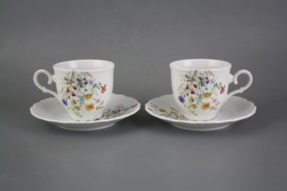 Kaffeetasse 0,18l und Untertasse Ofelie Blumenwiese Motiv B HBB č.1