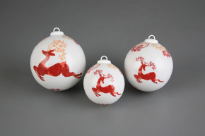 Weihnachtskugel 7cm Reindeers Red